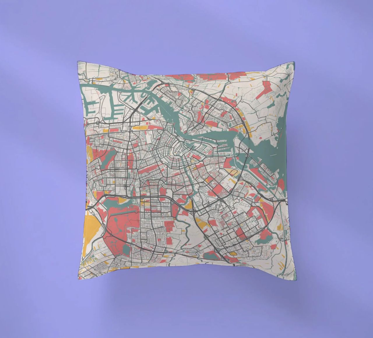 AMSTERDAM  Map Print cuscino da Travelstudio