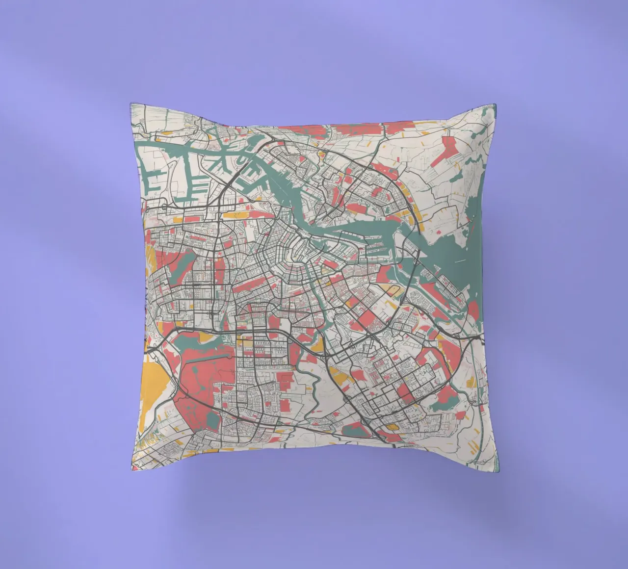 AMSTERDAM Map Print cuscino da Travelstudio