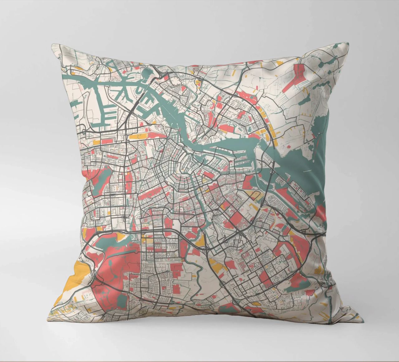AMSTERDAM  Map Print cuscino da Travelstudio