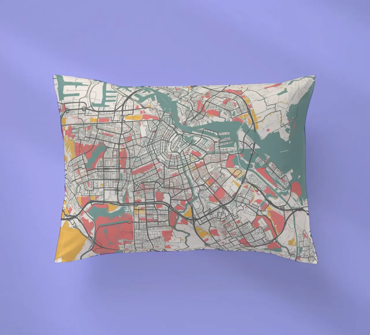 AMSTERDAM  Map Print Kissen von Travelstudio