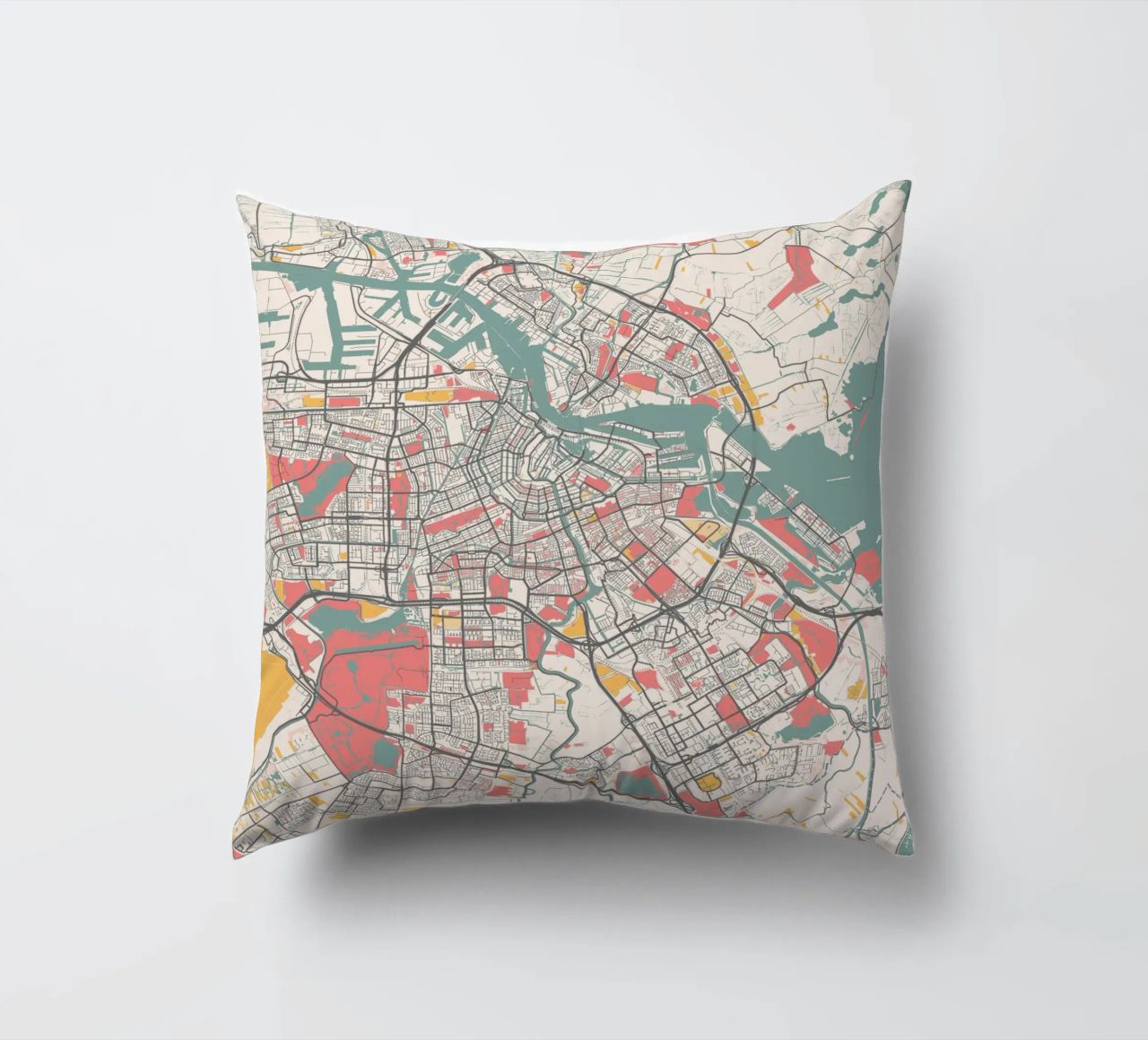 AMSTERDAM  Map Print cuscino da Travelstudio