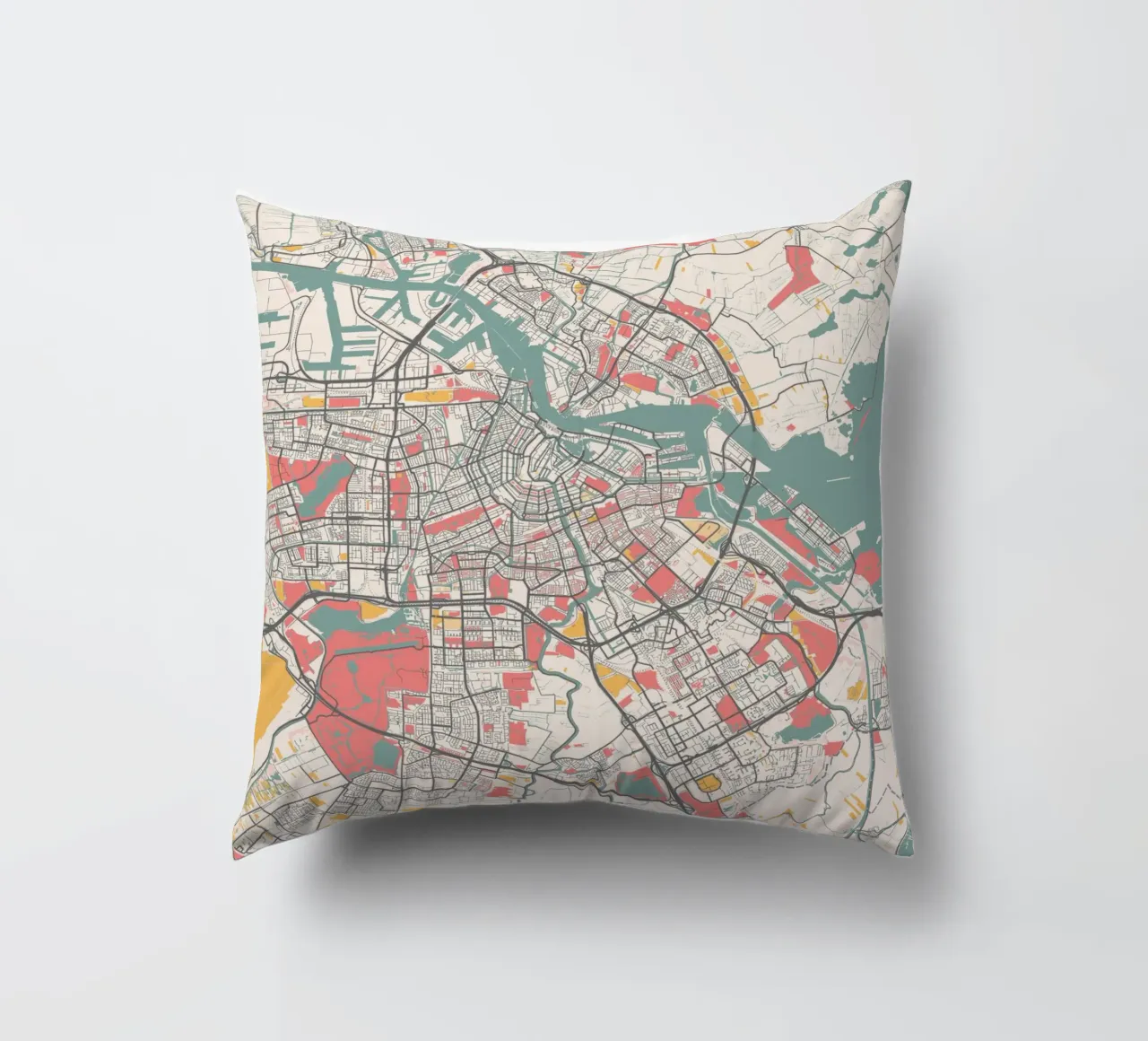 AMSTERDAM Map Print cuscino da Travelstudio