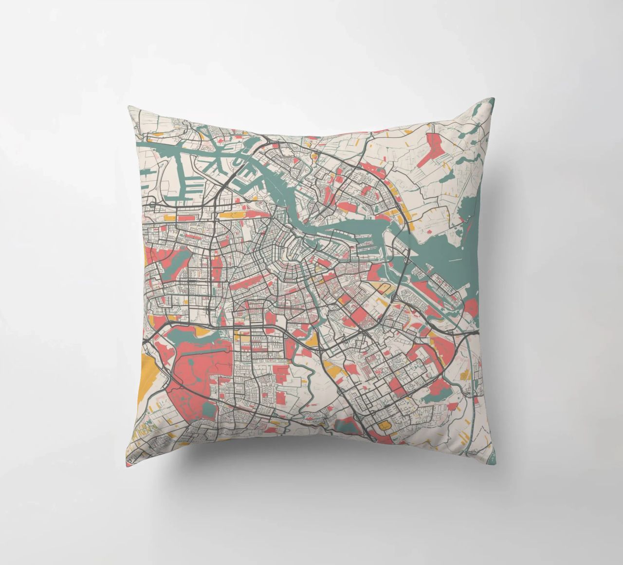 AMSTERDAM  Map Print cuscino da Travelstudio