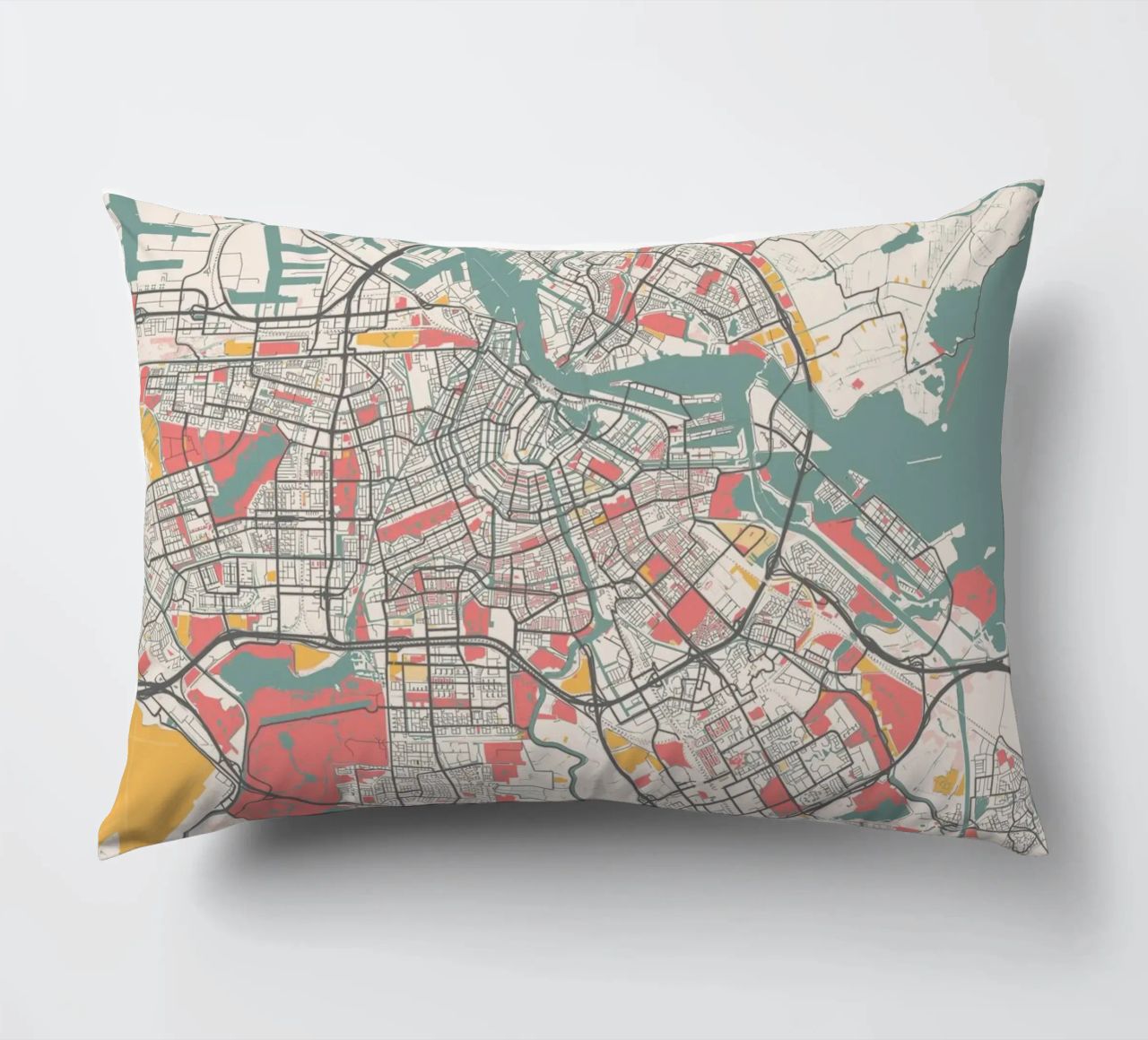 AMSTERDAM  Map Print cuscino da Travelstudio