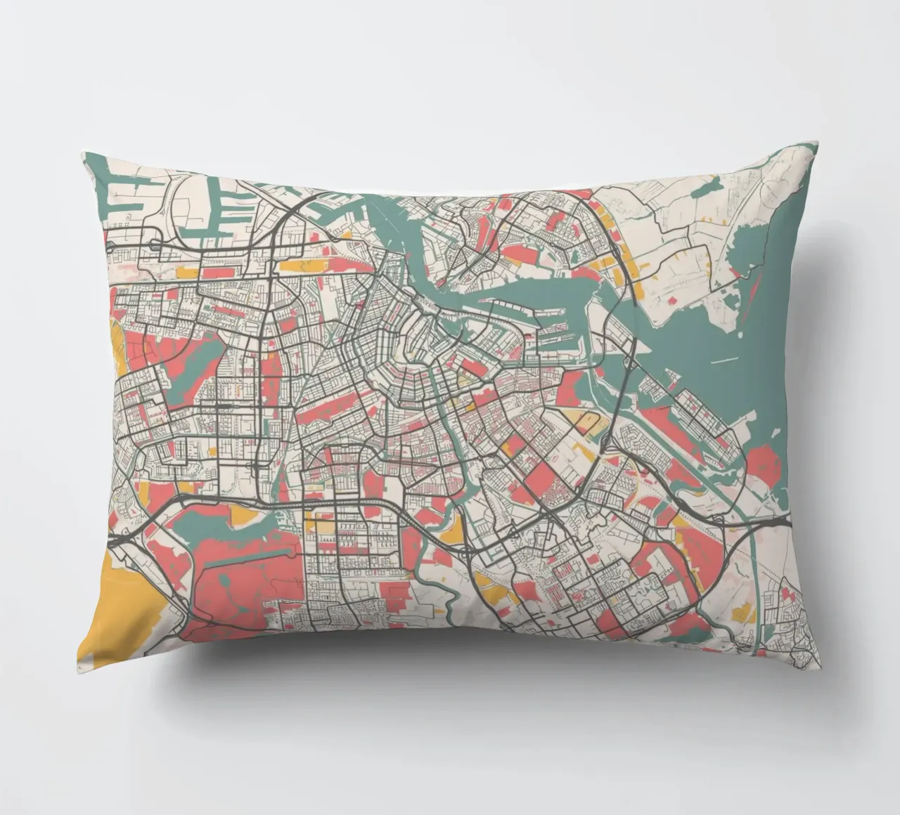 AMSTERDAM Map Print cuscino da Travelstudio