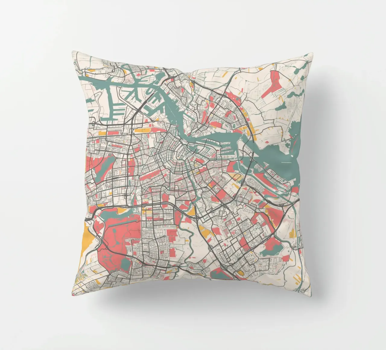 AMSTERDAM Map Print cuscino da Travelstudio