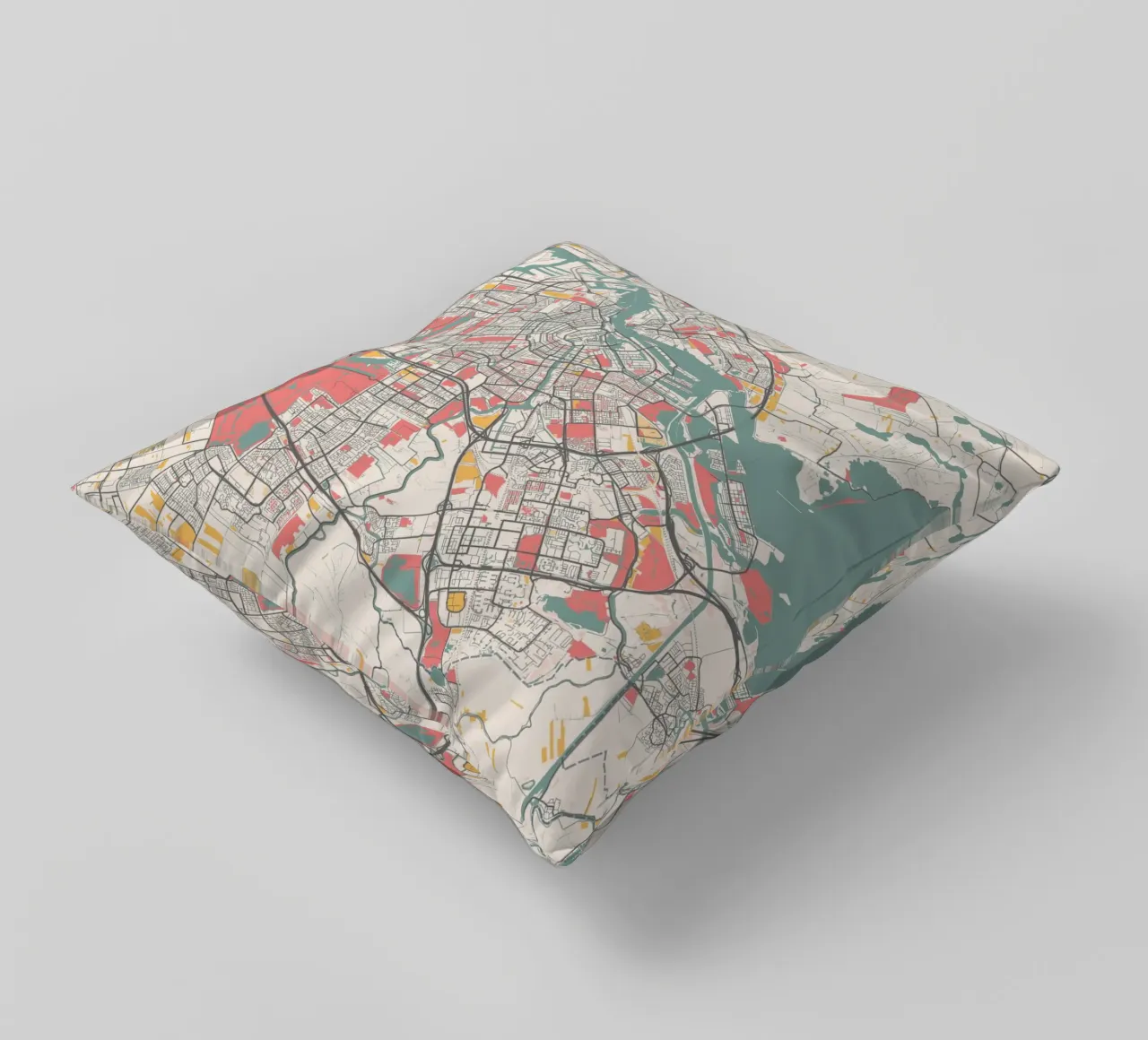 AMSTERDAM  Map Print Kissen von Travelstudio