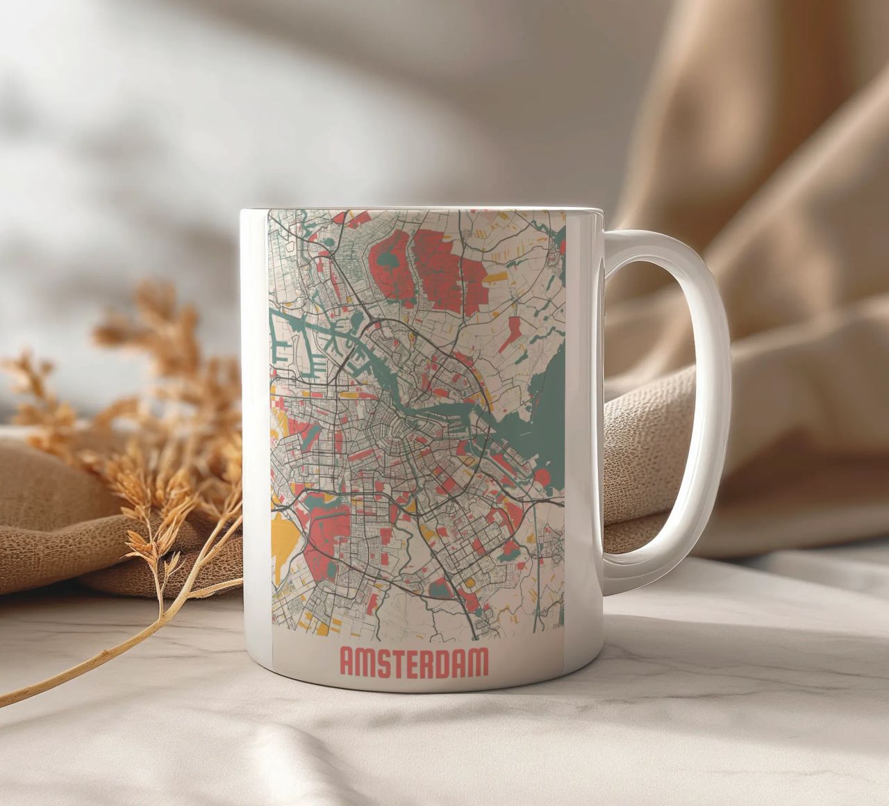 AMSTERDAM  Map Print tazza in ceramica da Travelstudio
