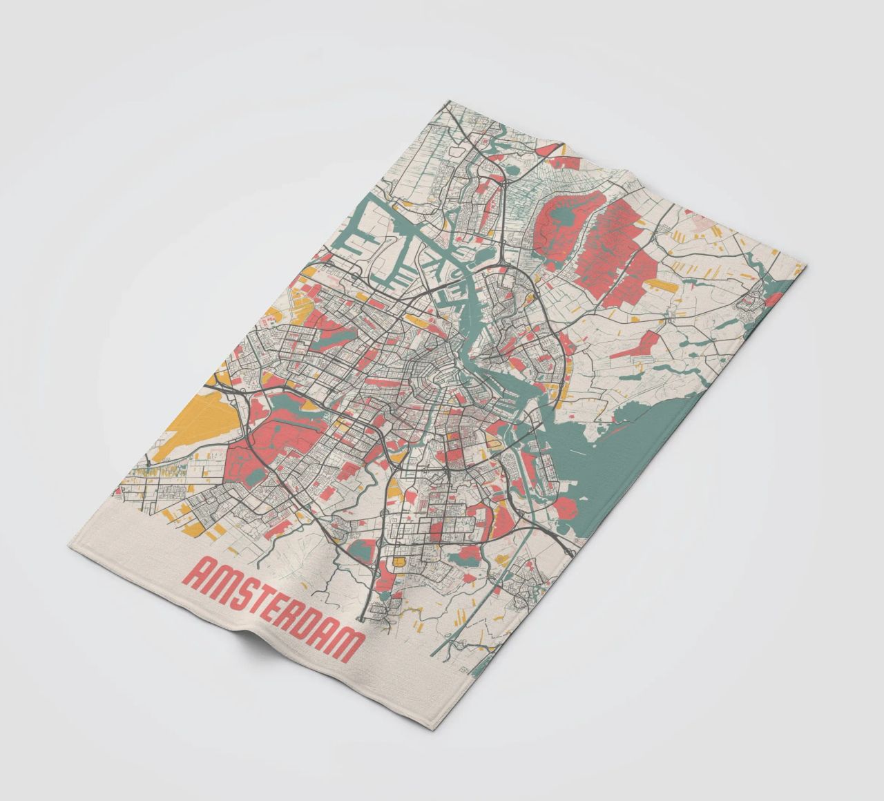 AMSTERDAM  Map Print coperta in pile da Travelstudio