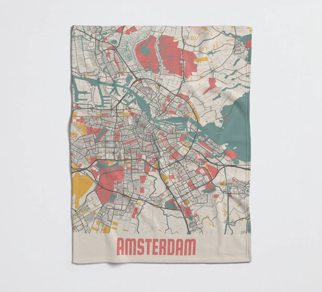 AMSTERDAM  Map Print coperta in pile da Travelstudio