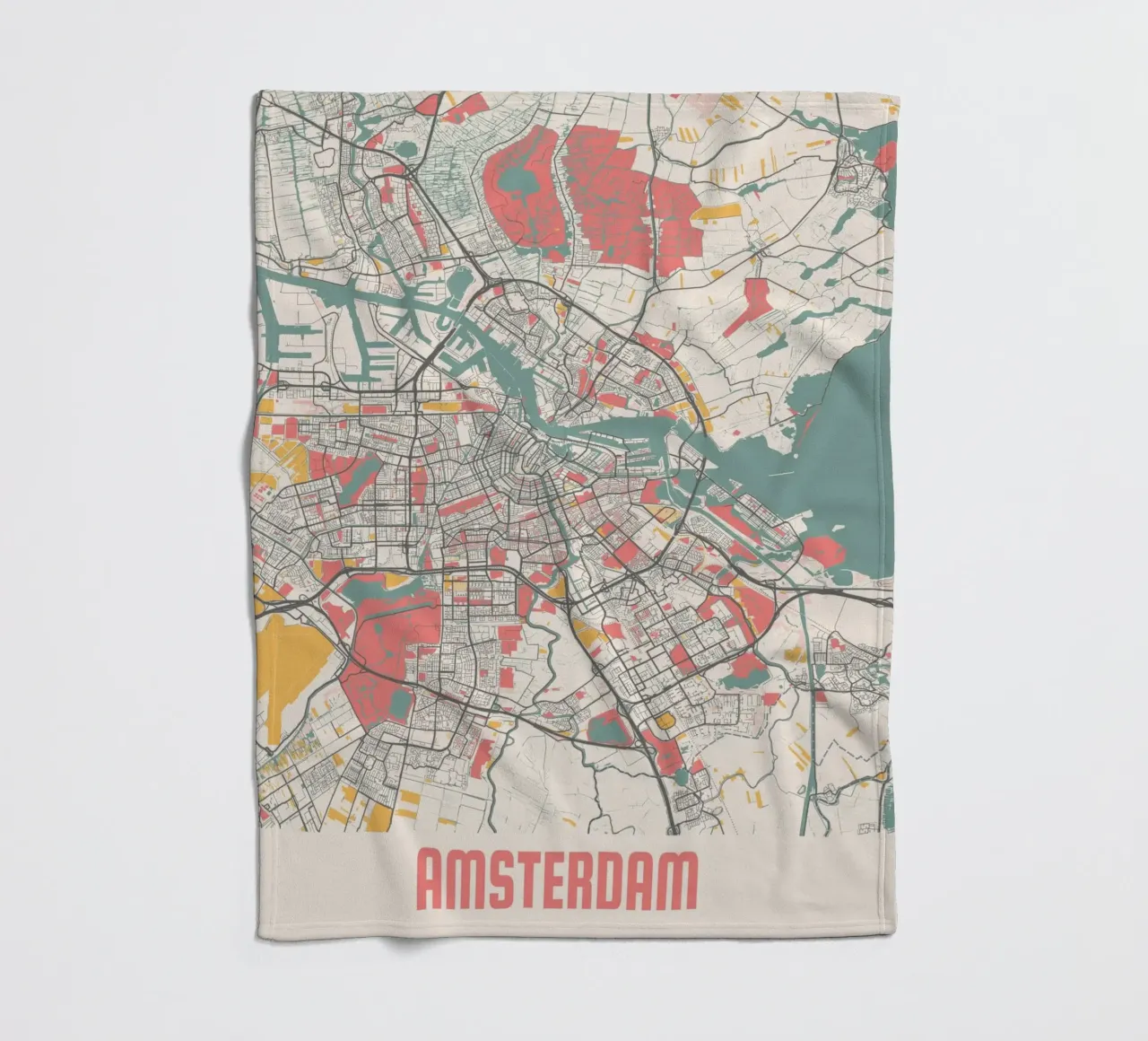 AMSTERDAM  Map Print coperta in pile da Travelstudio