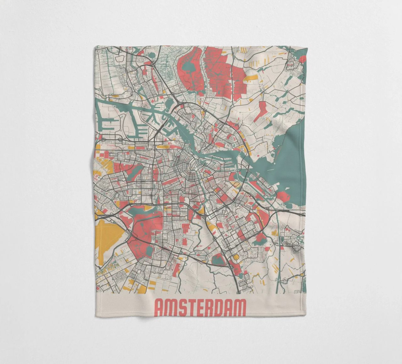 AMSTERDAM  Map Print coperta in pile da Travelstudio
