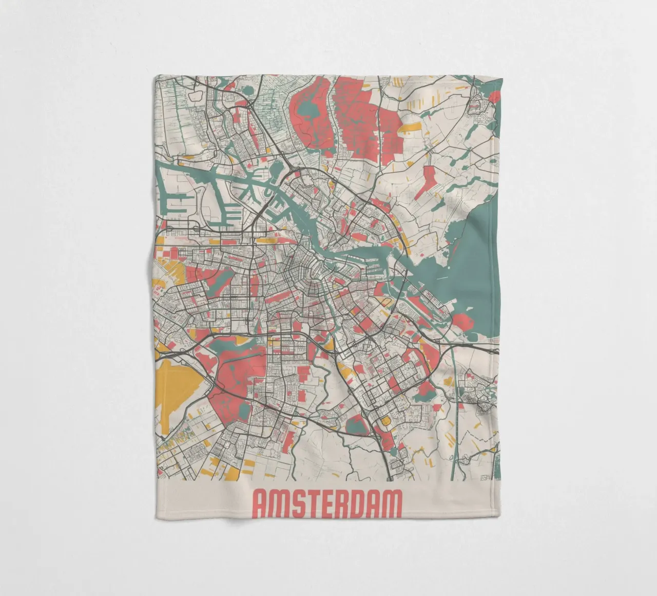 AMSTERDAM  Map Print coperta in pile da Travelstudio