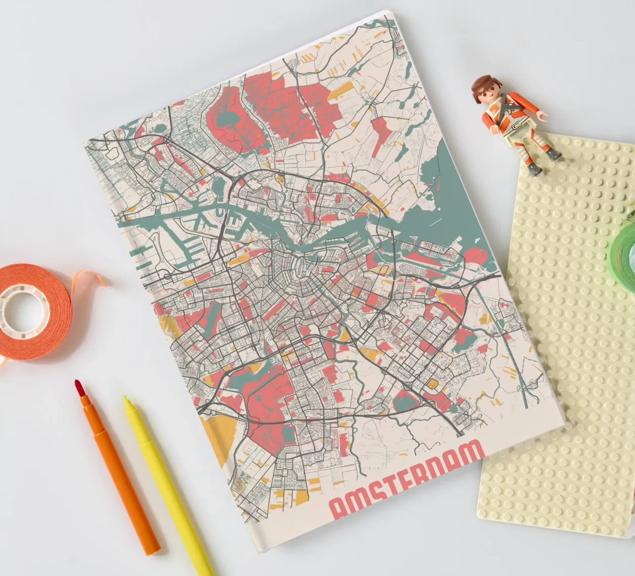 AMSTERDAM  Map Print carnet de notes de Travelstudio