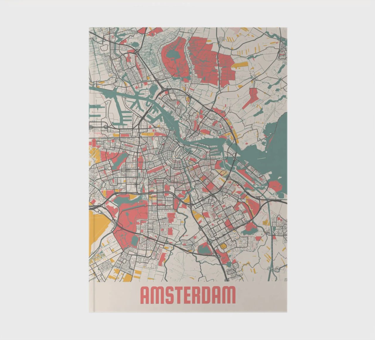 AMSTERDAM  Map Print notebook by Travelstudio