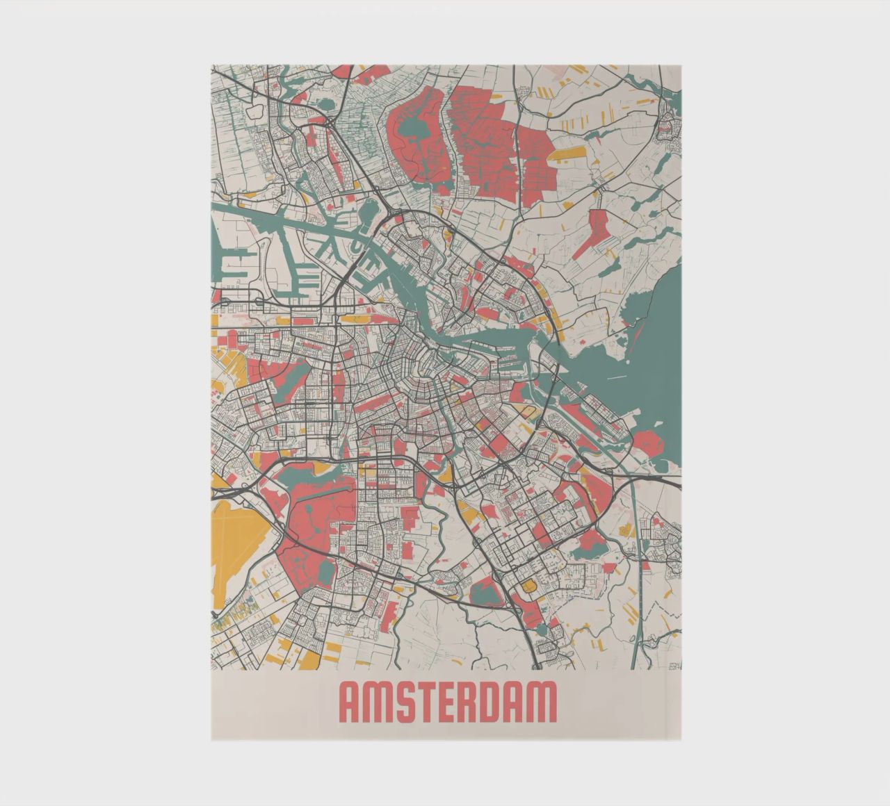 AMSTERDAM  Map Print notebook by Travelstudio