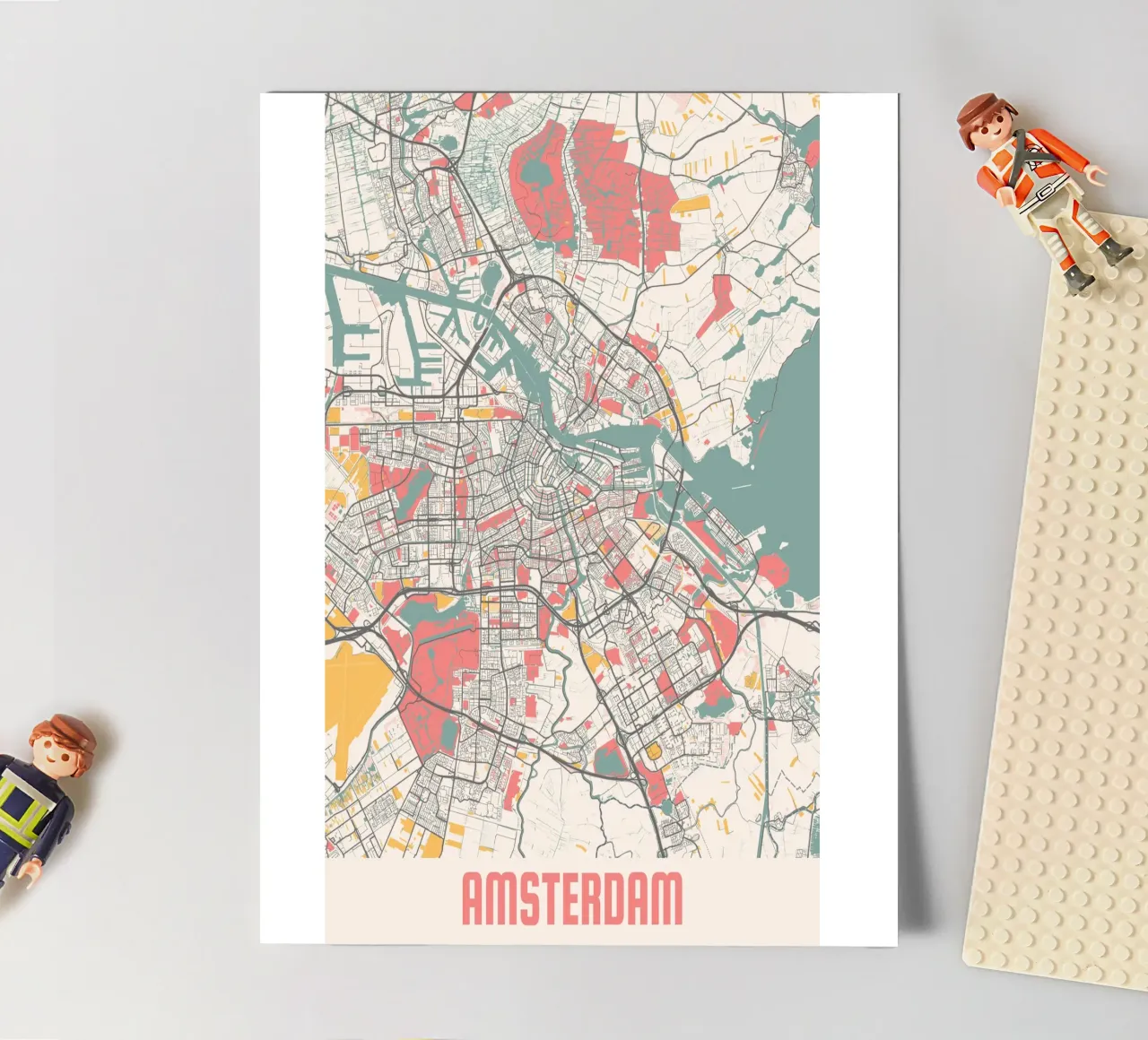 AMSTERDAM  Map Print foglio adesivo da Travelstudio