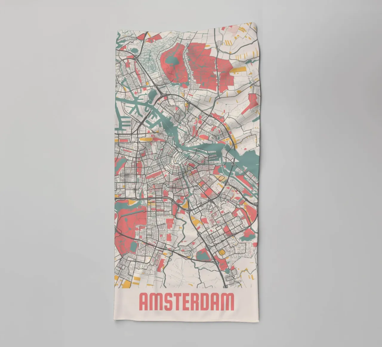 AMSTERDAM  Map Print towel by Travelstudio