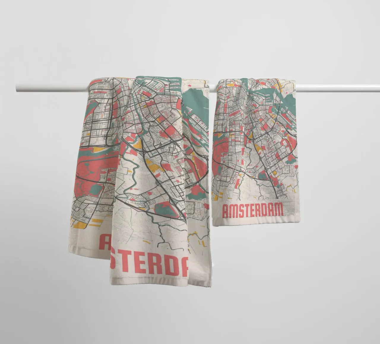 AMSTERDAM  Map Print towel by Travelstudio