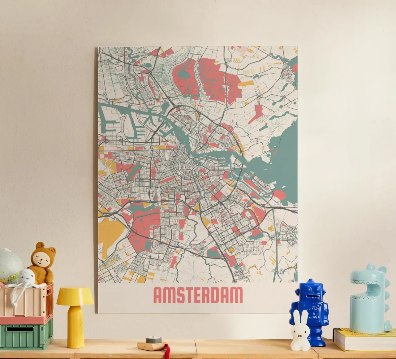 AMSTERDAM  Map Print Acryl-Glas von Travelstudio