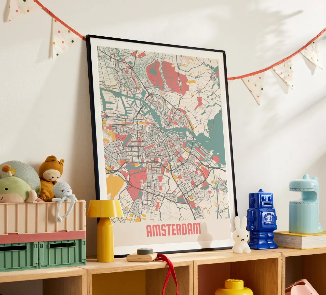 AMSTERDAM Map Print carta hahnemühle da Travelstudio
