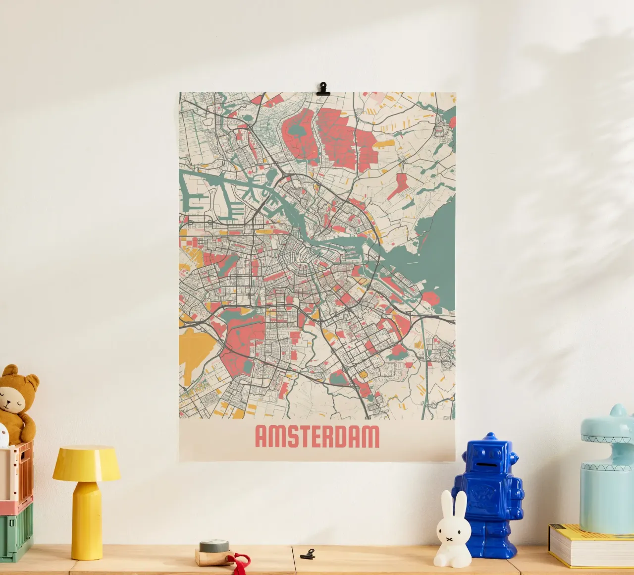 AMSTERDAM Map Print carta hahnemühle da Travelstudio
