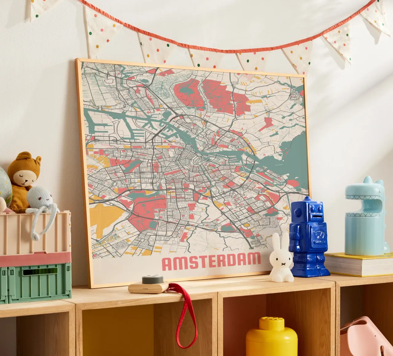 AMSTERDAM Map Print carta hahnemühle da Travelstudio