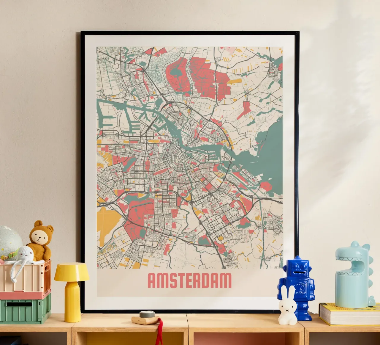 AMSTERDAM Map Print carta hahnemühle da Travelstudio