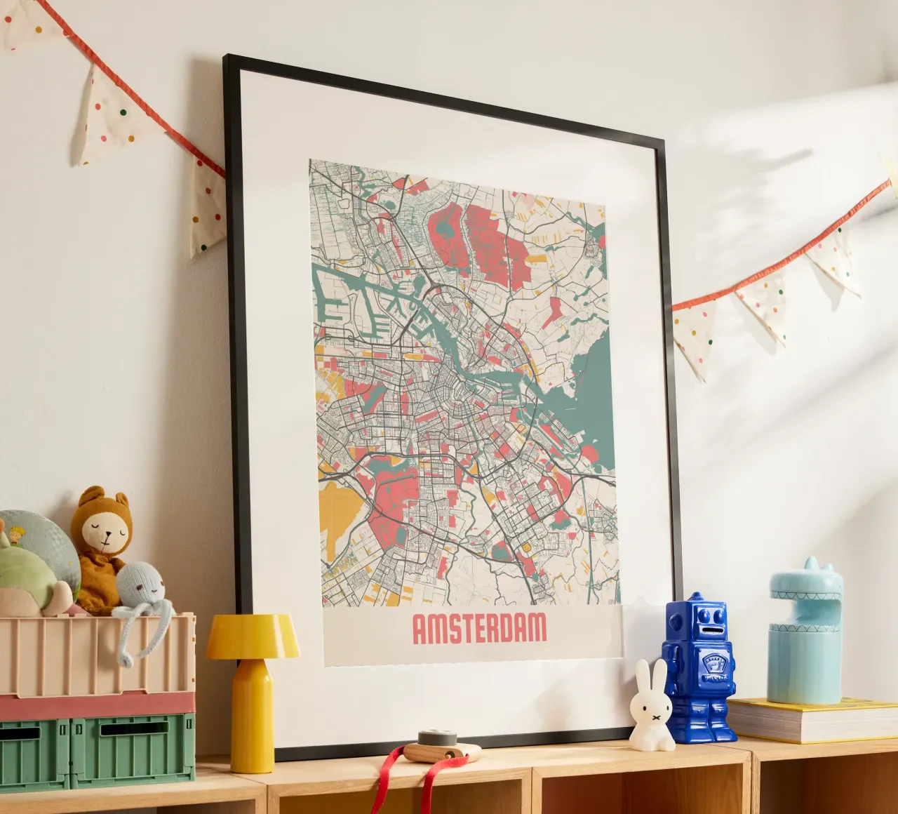 AMSTERDAM Map Print carta hahnemühle da Travelstudio