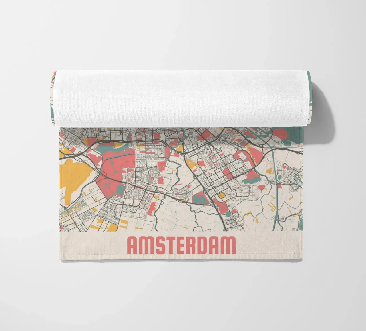 AMSTERDAM  Map Print Strandtuch von Travelstudio