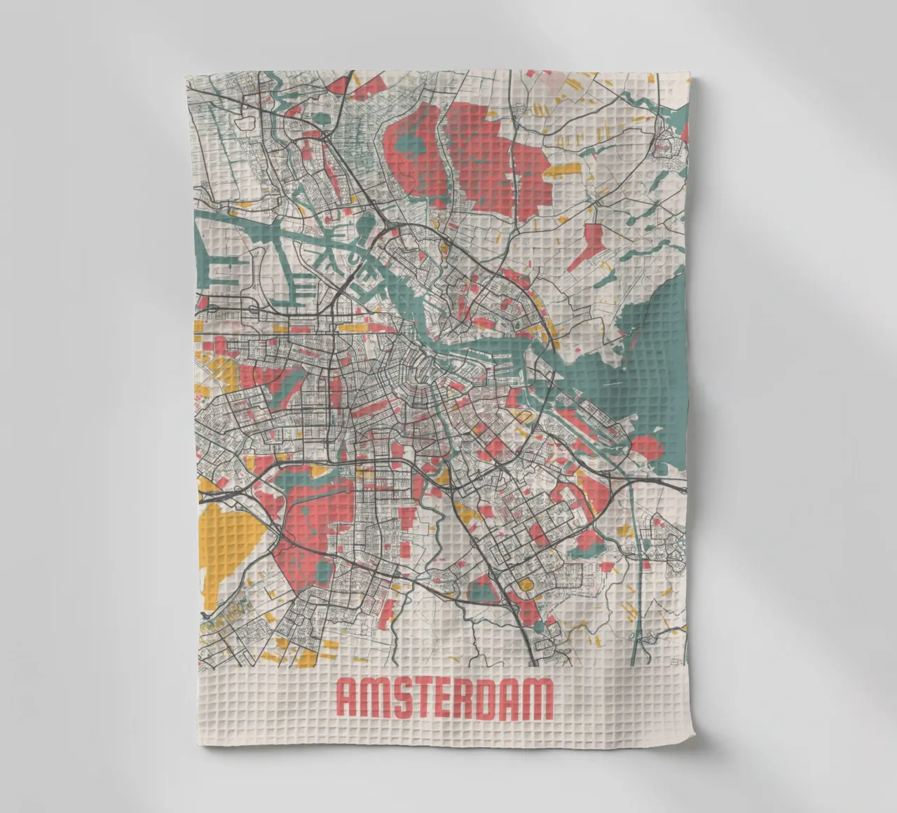 AMSTERDAM Map Print canovaccio da cucina da Travelstudio