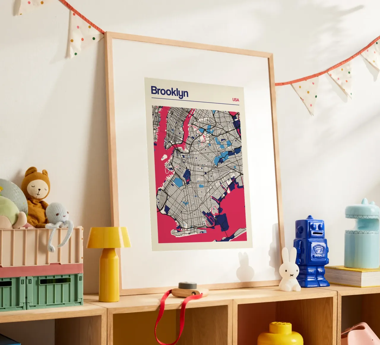 Brooklyn Vibe poster with plastic frame by MOOODZART