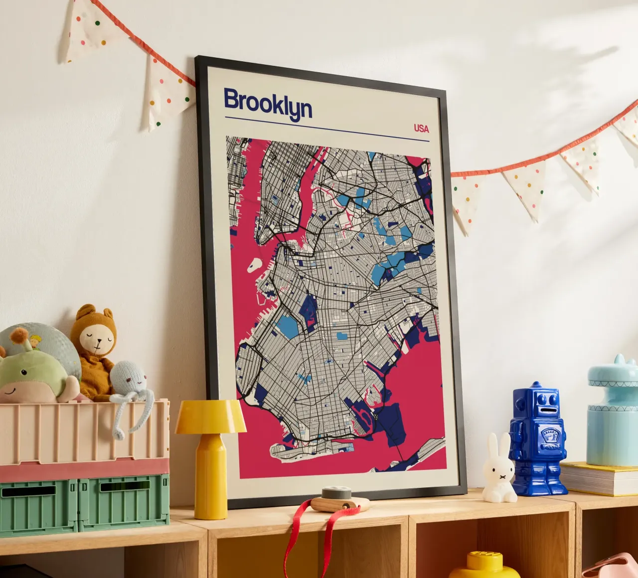 Brooklyn Vibe poster with plastic frame by MOOODZART