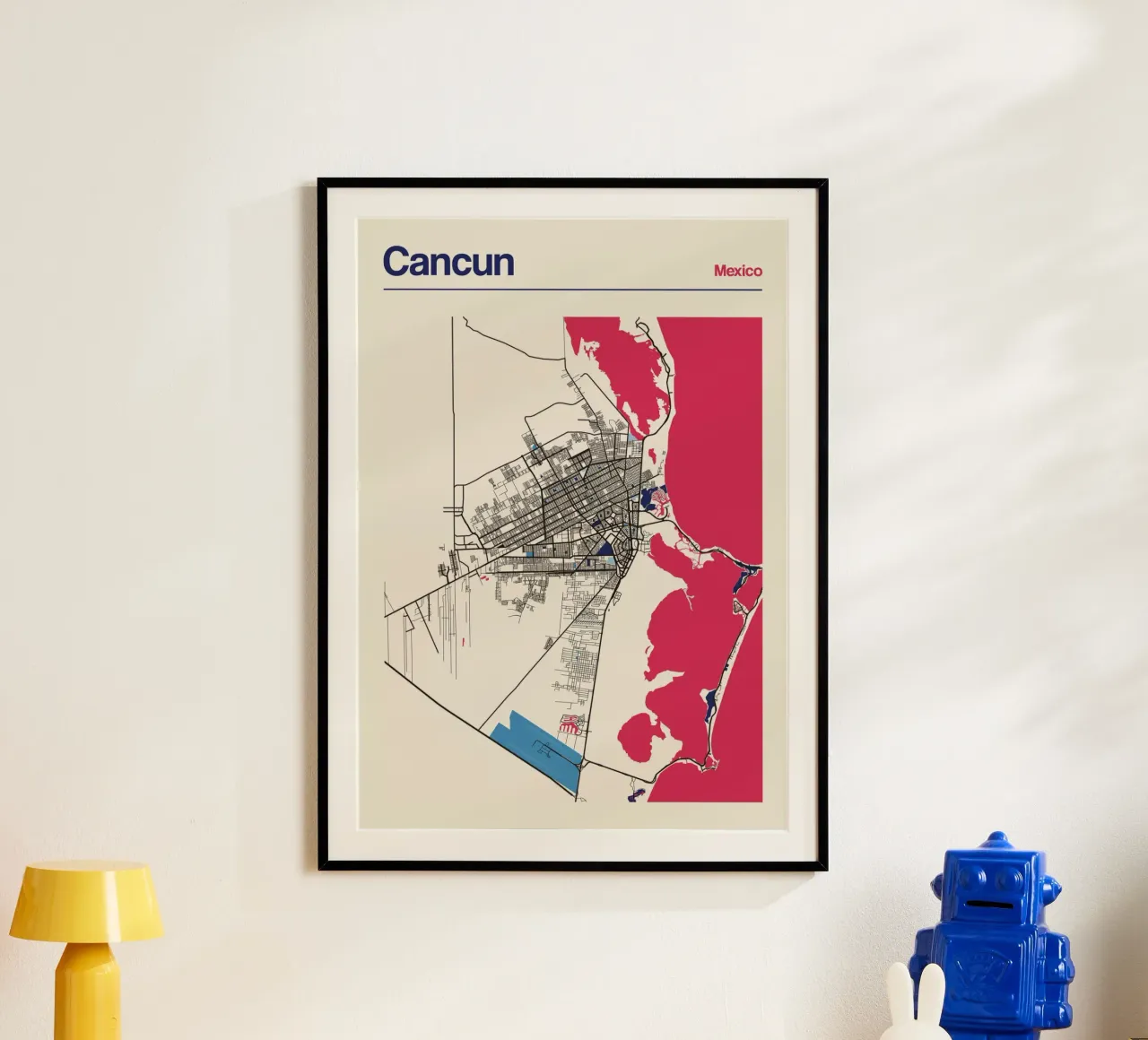 Cancun Vibes poster with plastic frame by MOOODZART