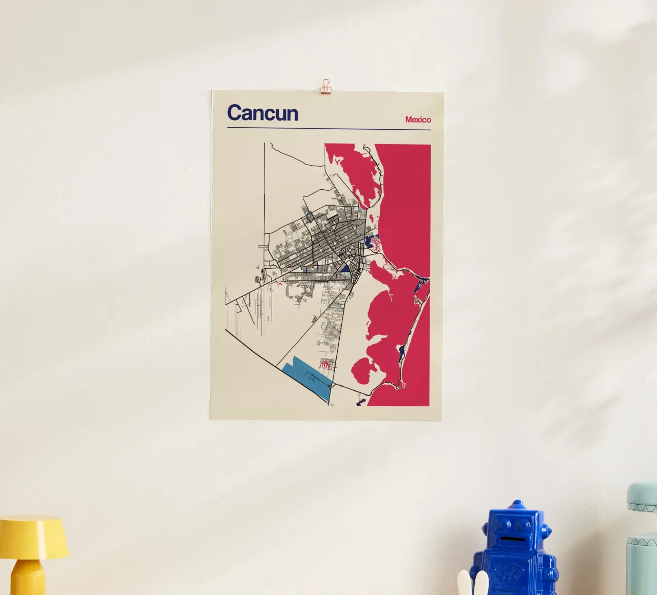 Cancun Vibes poster with plastic frame by MOOODZART
