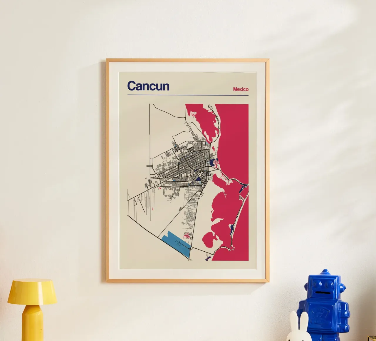 Cancun Vibes poster with plastic frame by MOOODZART