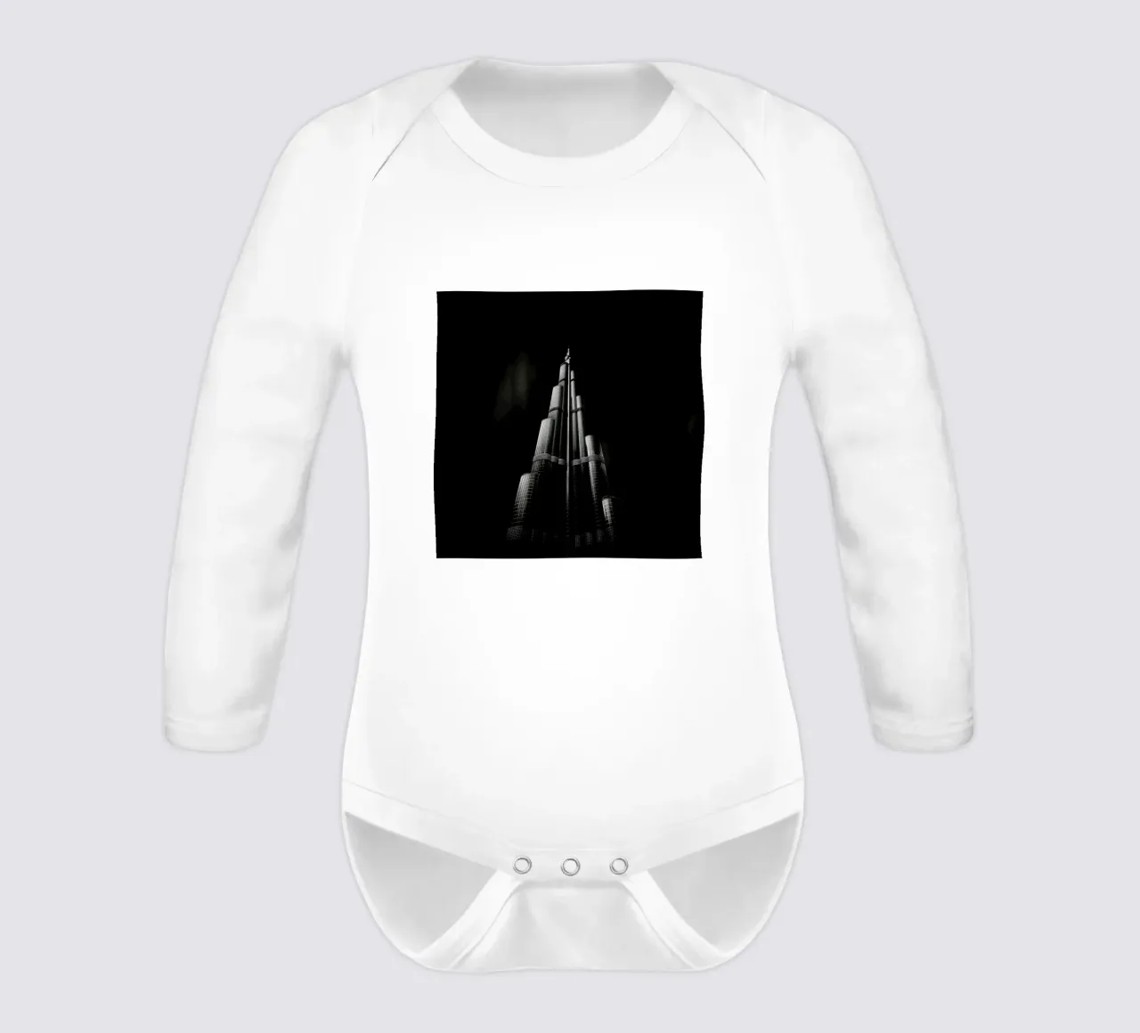 Metropolis Burj Khalifa long-sleeve baby romper by Håggard Photography | Ronny Behnert