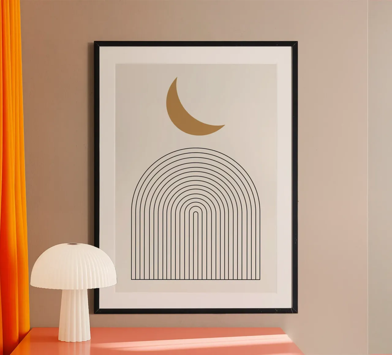 Astratto Boho metà secolo Pattern 19 poster con telaio in alluminio da Paigaam Studio