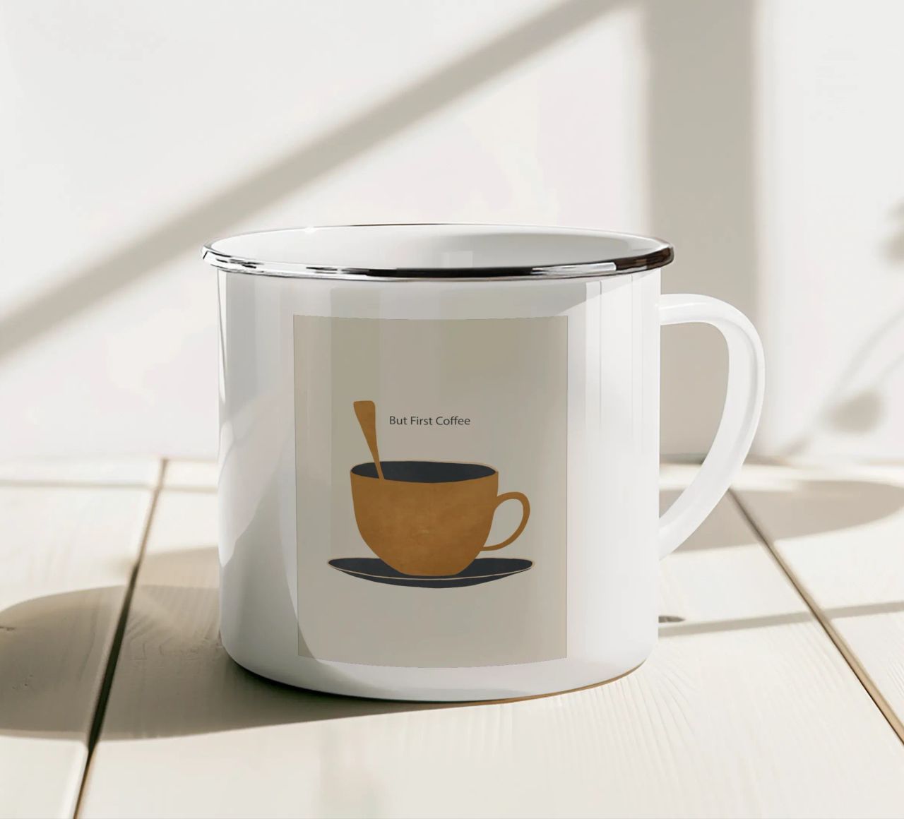 Ma prima il caffè 2 tazza in smalto da ThingDesign