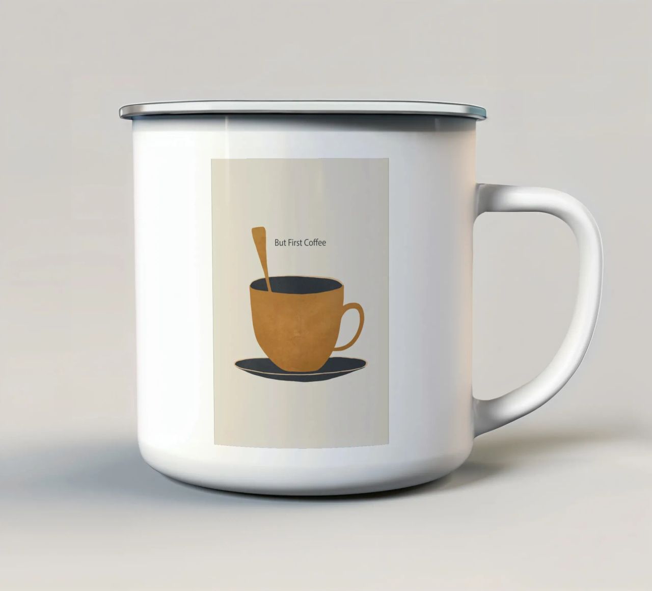 Ma prima il caffè 2 tazza in smalto da ThingDesign