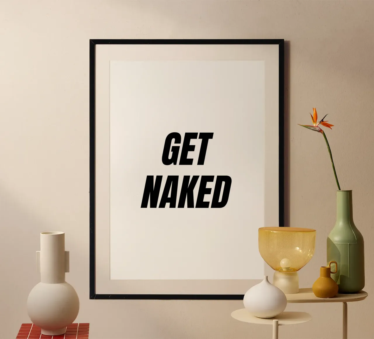 Preventivo nudo poster con telaio in legno da Paigaam Studio