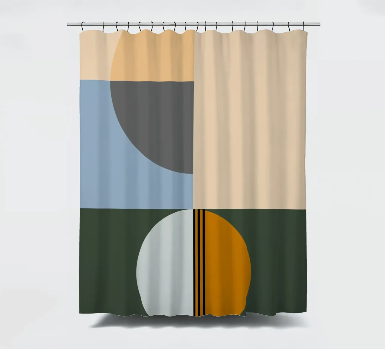 Mid Century Geometric Abstract 17 Duschvorhang von KHouse Studio
