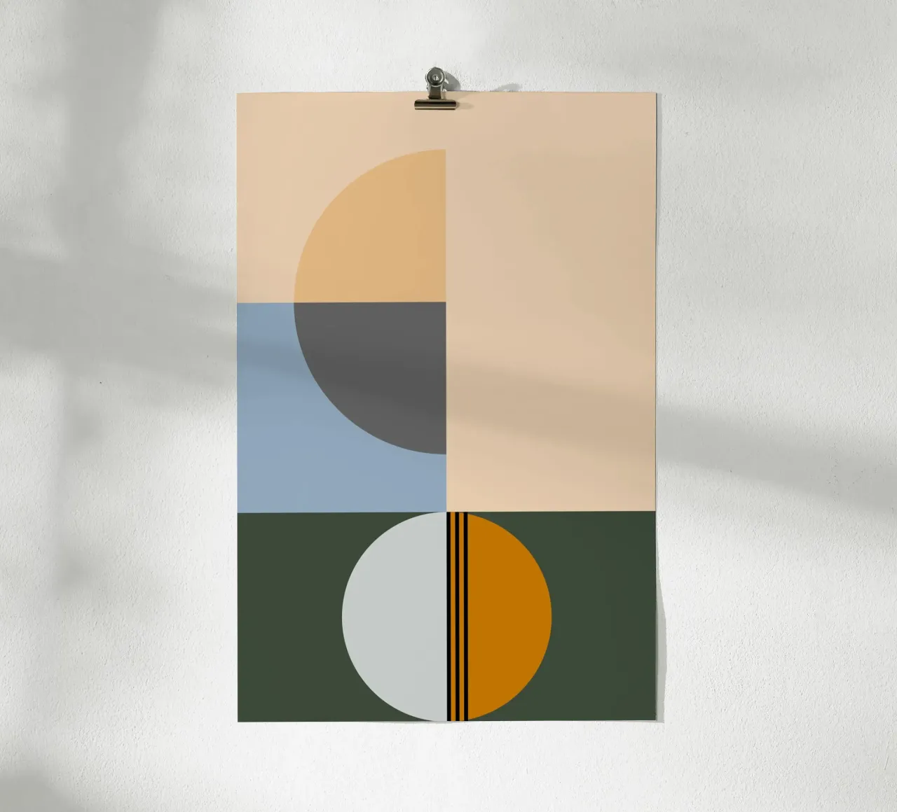 Mid Century Geometric Abstract 17 carta hahnemühle da KHouse Studio