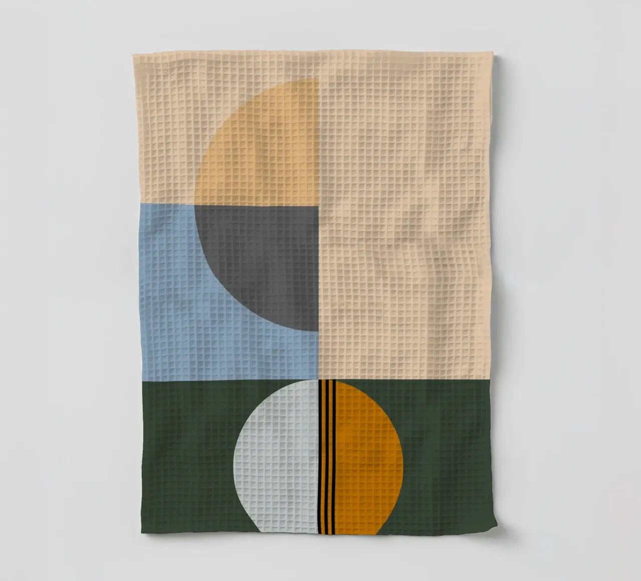 Mid Century Geometric Abstract 17 torchon de KHouse Studio