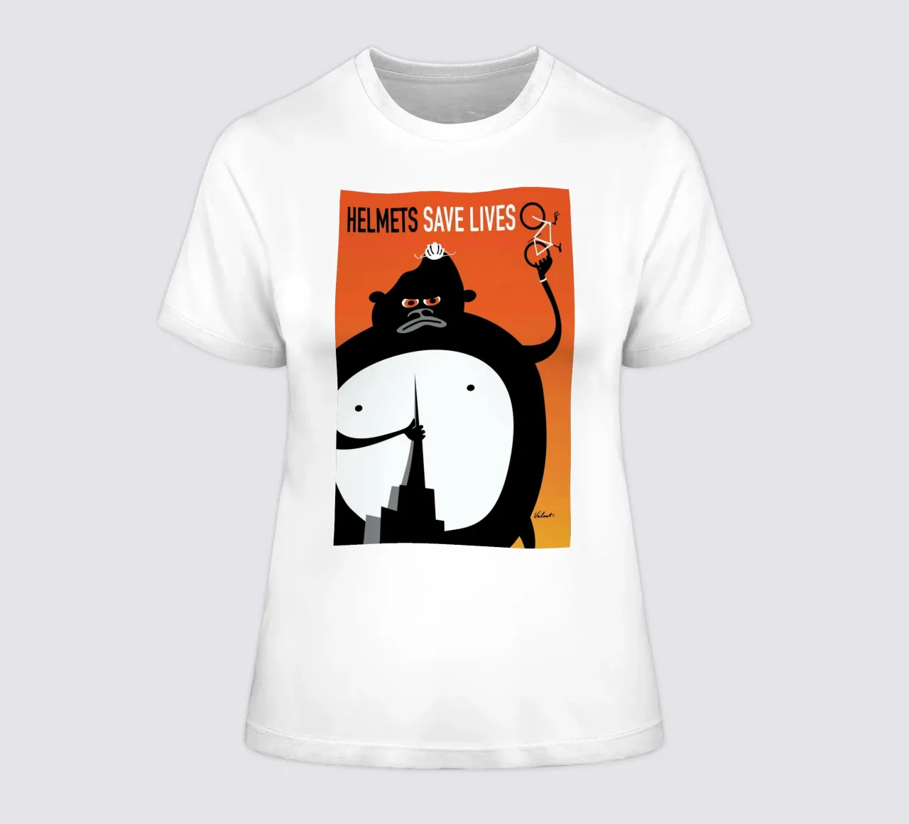 Gorilla women's fitted t-shirt by Michael Valenti
