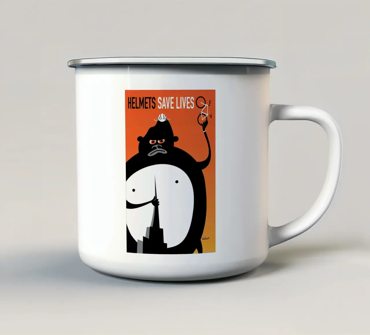 Gorilla tazza in smalto da Michael Valenti