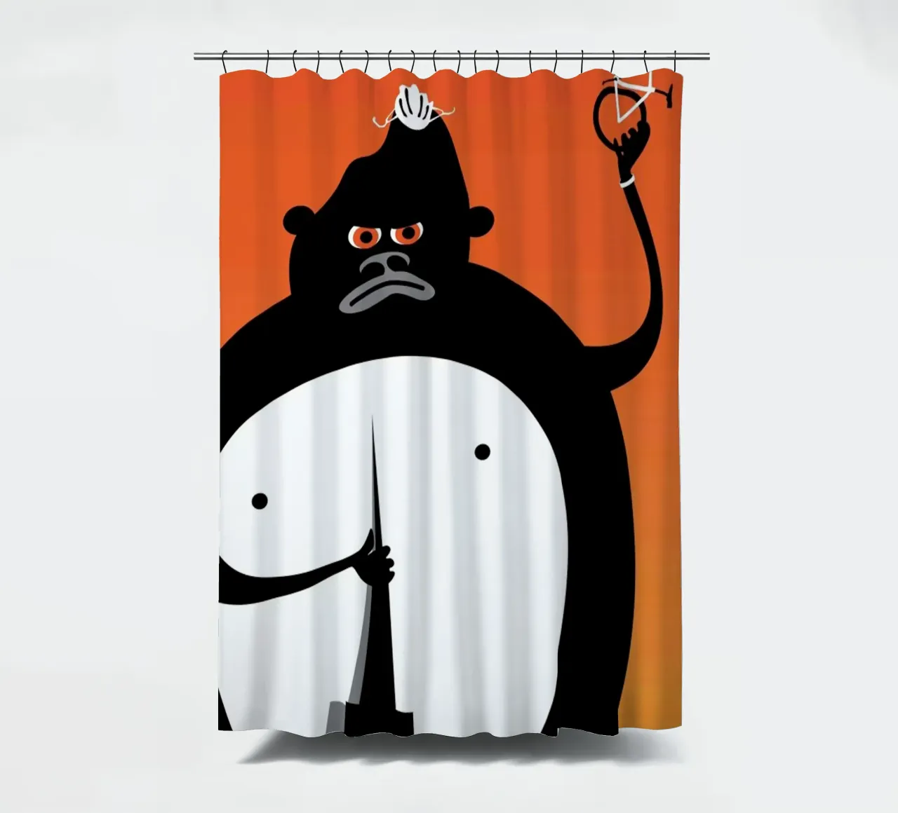 Gorilla shower curtain by Michael Valenti