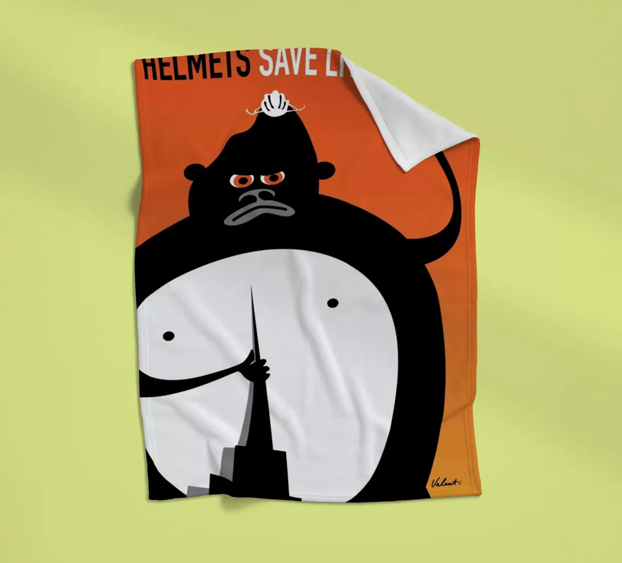 Gorilla fleece blanket by Michael Valenti