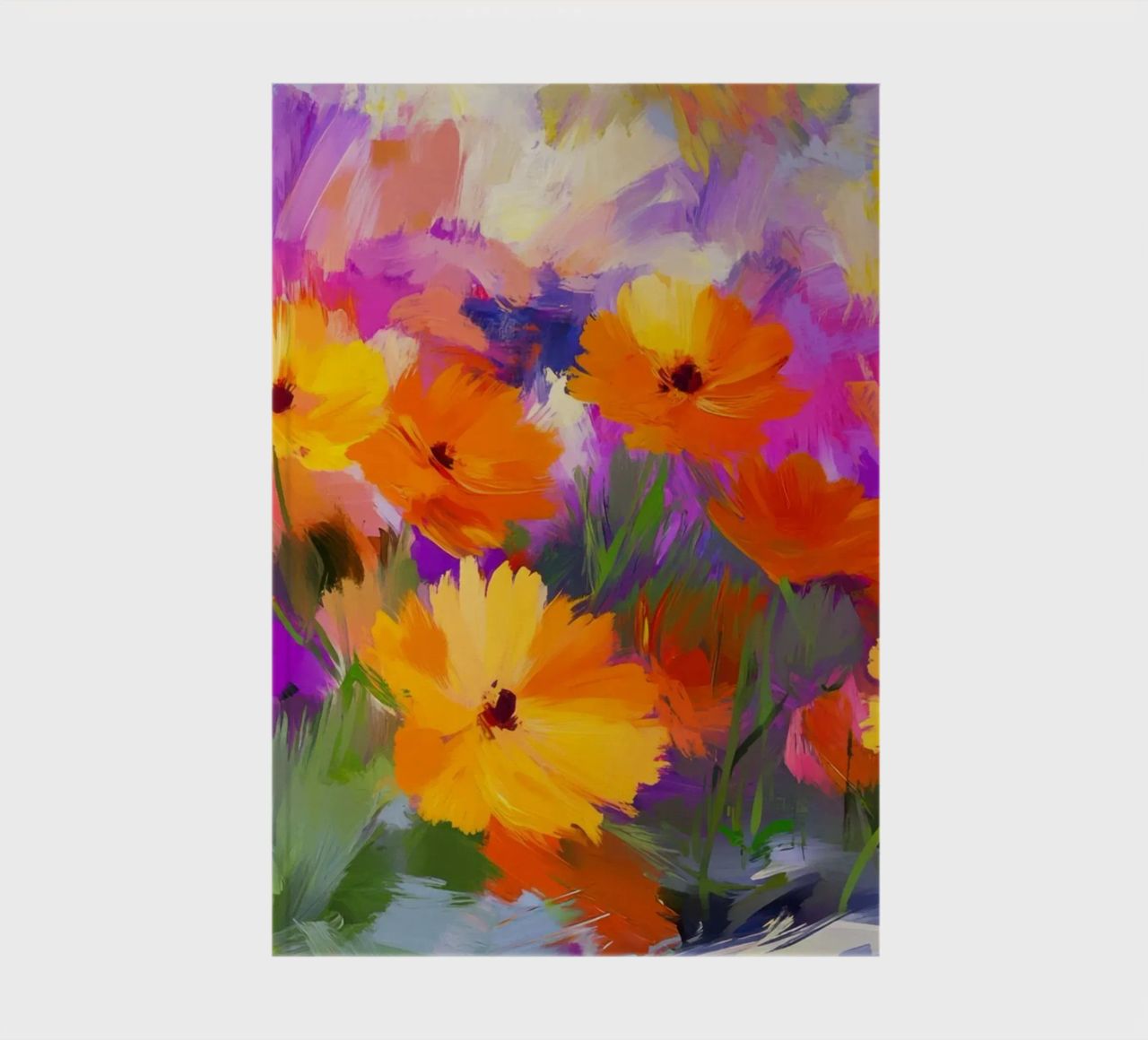 Vibrant Abstract Flower Meadow notebook by Modern Muse