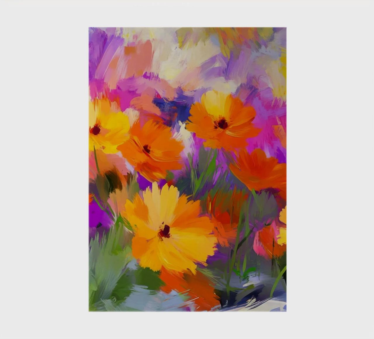 Vibrant Abstract Flower Meadow notebook by Modern Muse